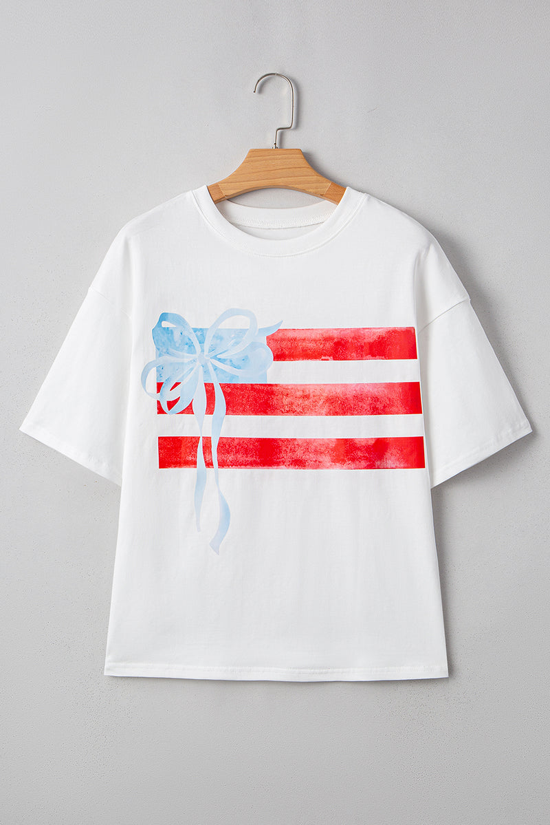 Loose Flag Bow Graphic Crewneck Tee