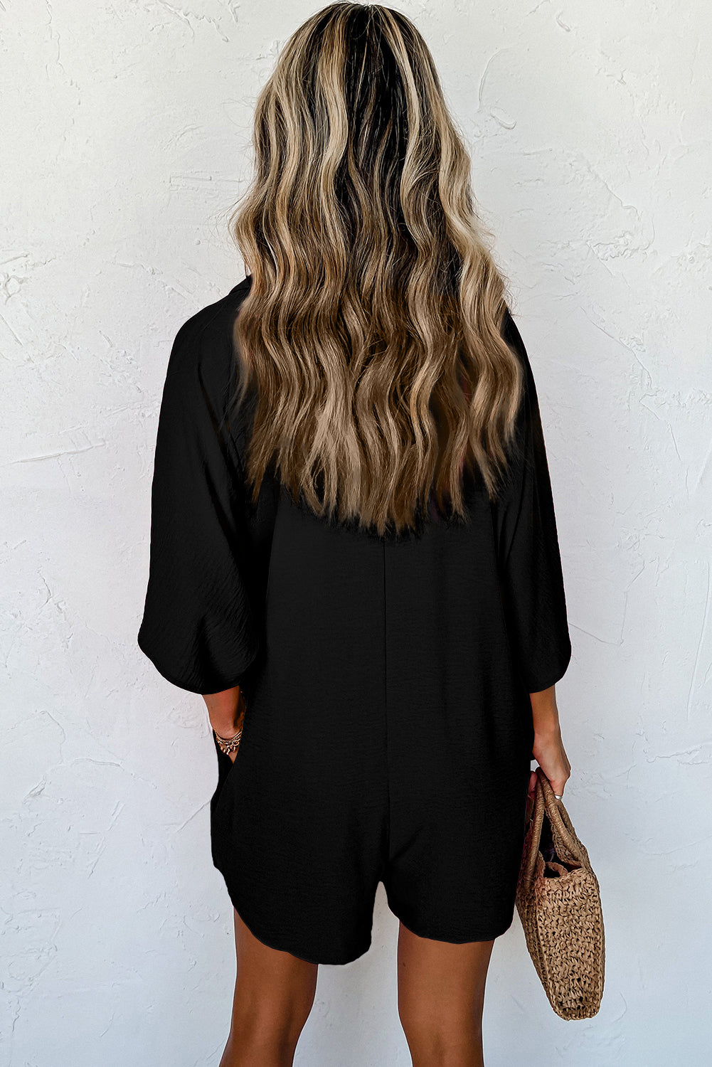 One piece Clothing Half Button Collared Loose Romper