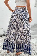Boho Pattern Print High Waist Wide Leg Loose Pants