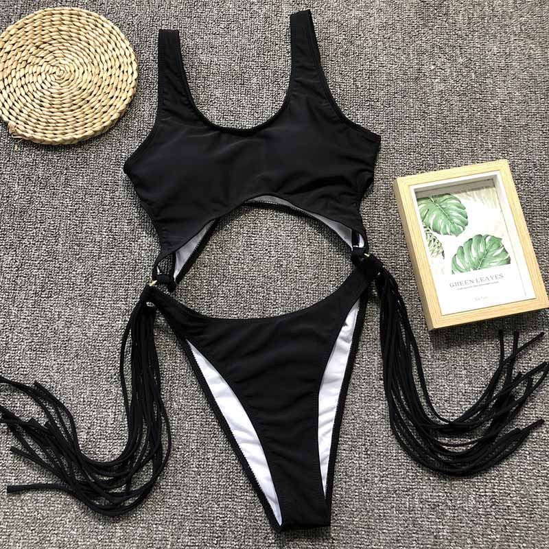 Ladies tassel one-piece swimsuit