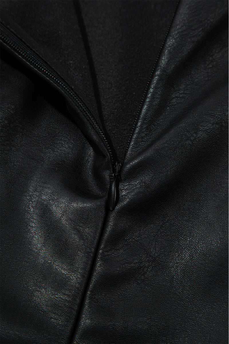 Vegan Leather Sleeveless Mini Dress