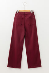 Dahlia Loose Straight High Waist Solid Color Jeans