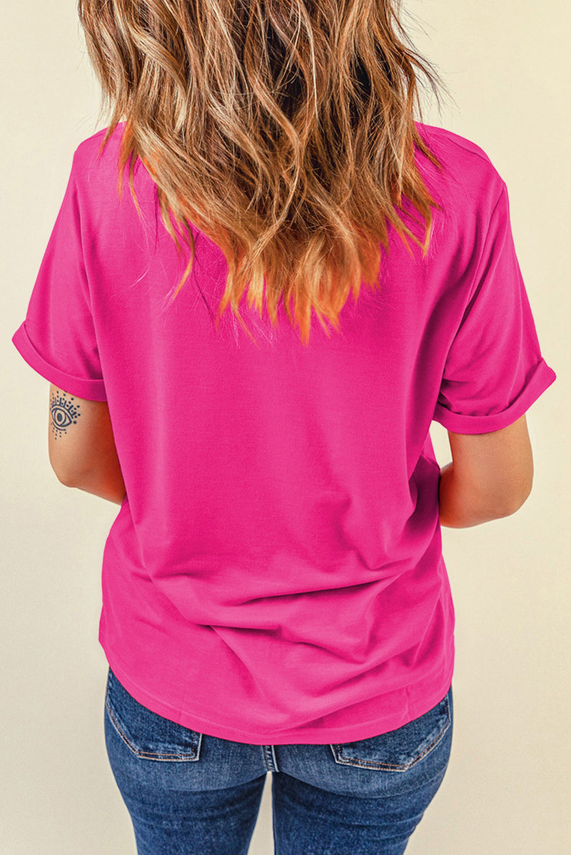 Bright Casual Plain Crew Neck Tee