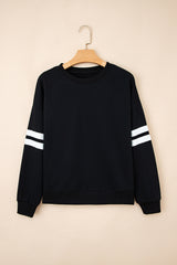 Varsity Striped Detail Drop Shoulder Oversized Sweatshirt