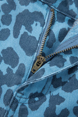 Leopard Print Straight Loose Jeans