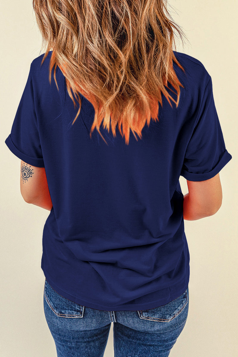 Bright Casual Plain Crew Neck Tee
