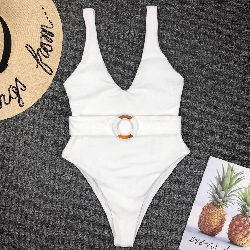 Triangle style Women White Swimsuit