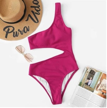 Sexy Solid color Ladies swimwear One piece swimsuit