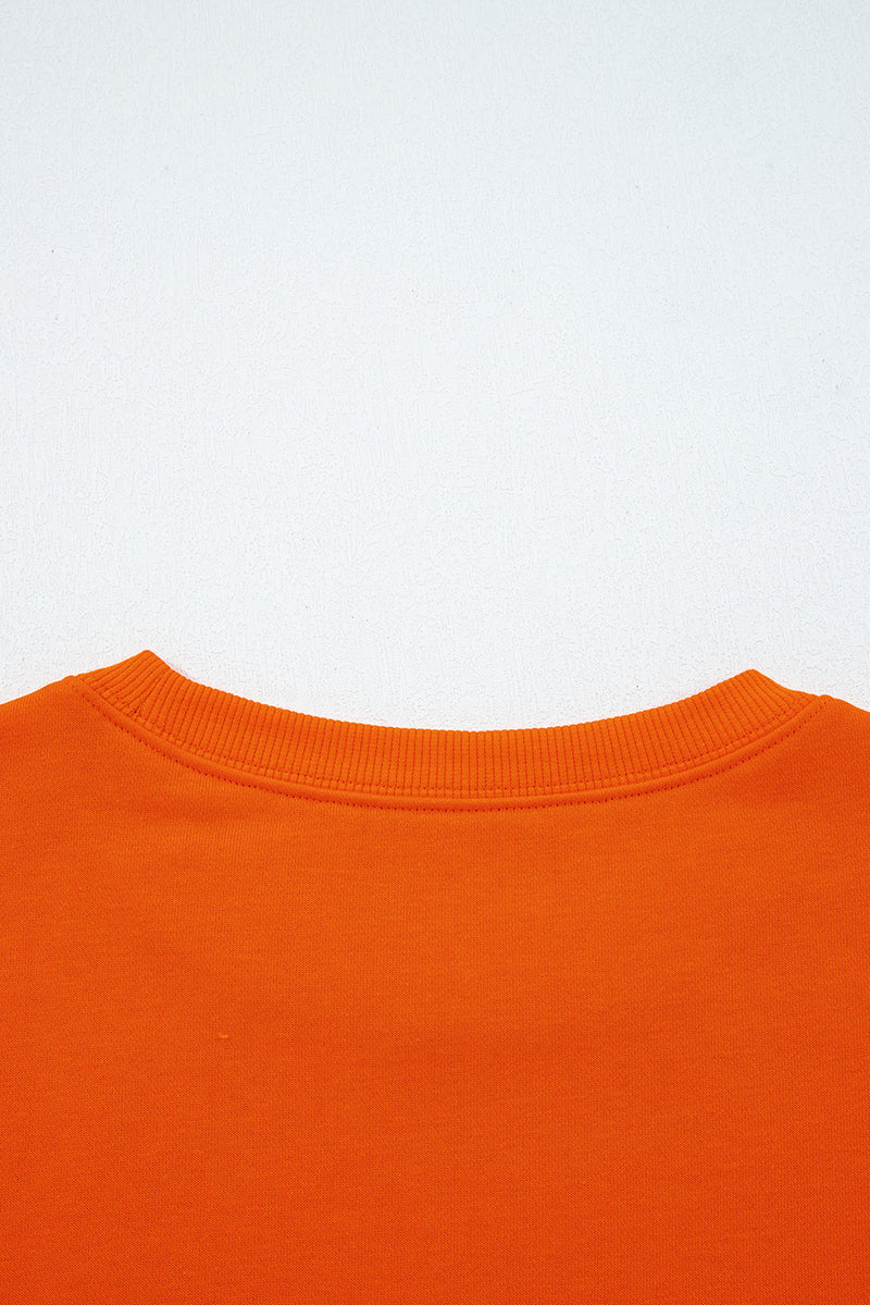 Varsity Striped Sleeve Drop Shoulder Sweatshirt and Short Set