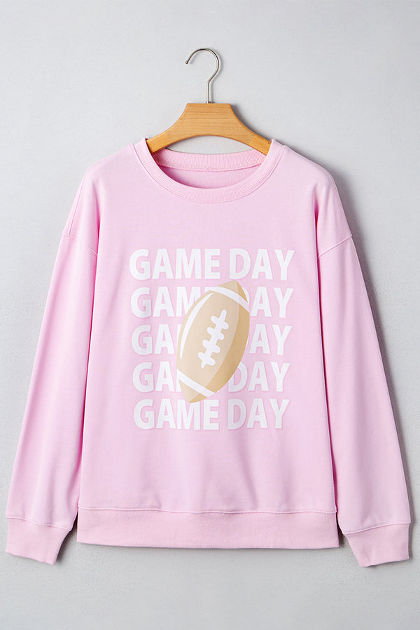 GAME DAY Football Rugby Print Casual Sweatshirt