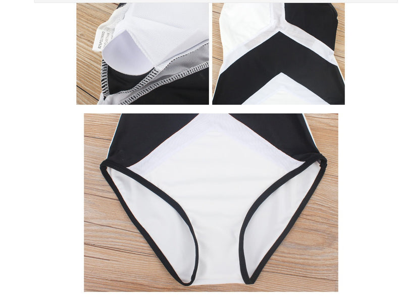 women's mesh stitching sexy bikini one-piece swimsuit