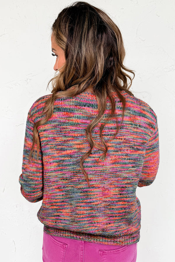 Space Dye Yarn Crew Neck Sweater