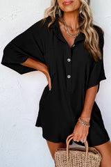 One piece Clothing Half Button Collared Loose Romper