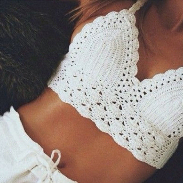 Knitted Hand Hook Bikini Wrap Halter Halter Swimsuit