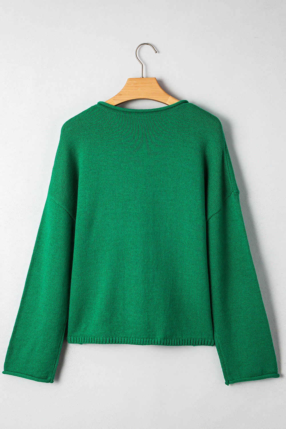 Solid Color Knit Button Drop Shoulder Sweater Cardigan