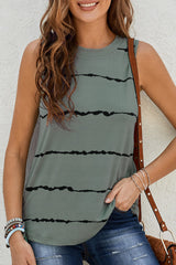 Apricot Leopard Round Neck Tank Top