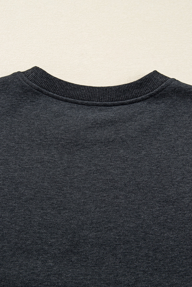 Grey Cowboy Queen Card Drop Shoulder Graphic Sweatshirt