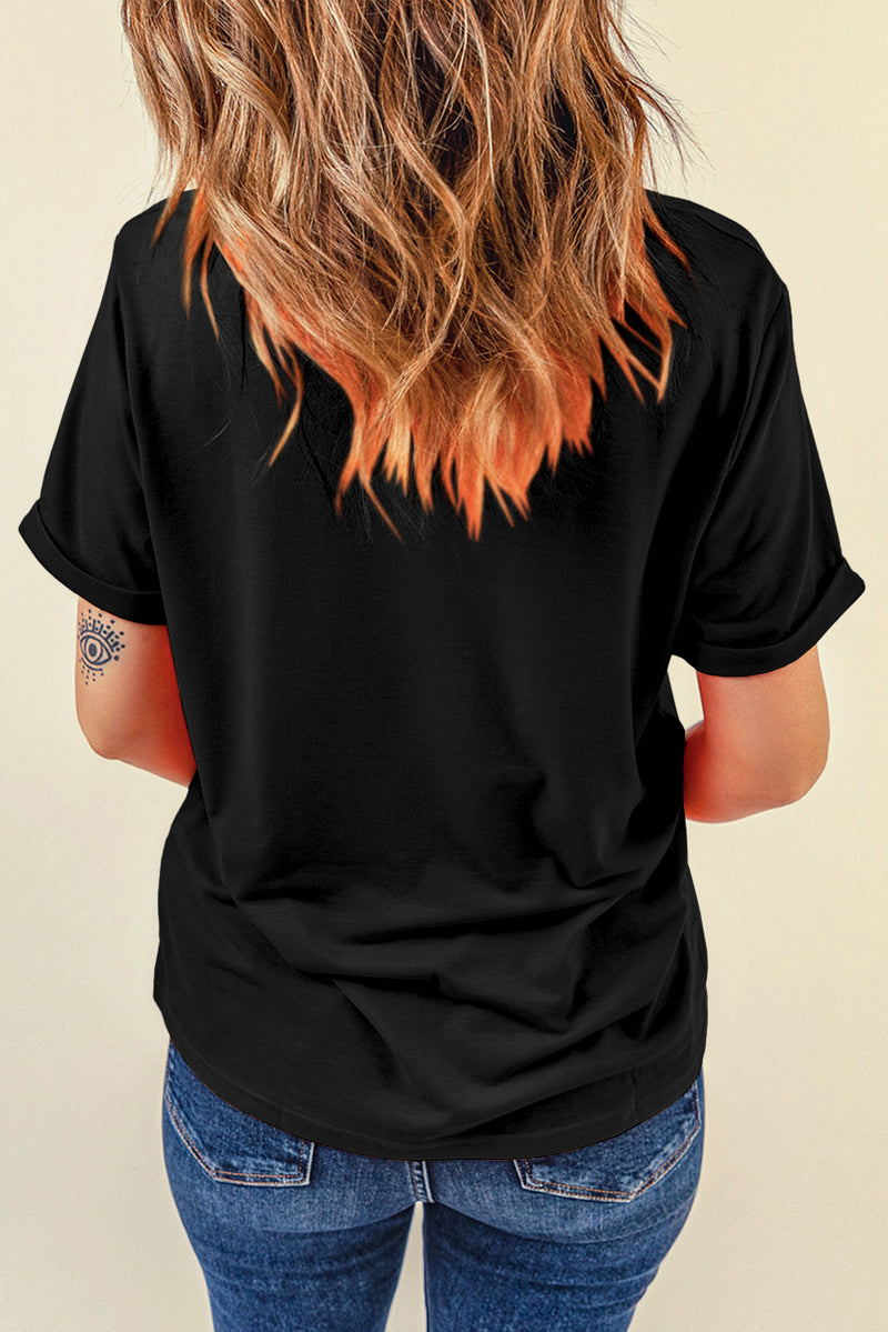Mardi Gras Symbol Patched Crewneck T Shirt