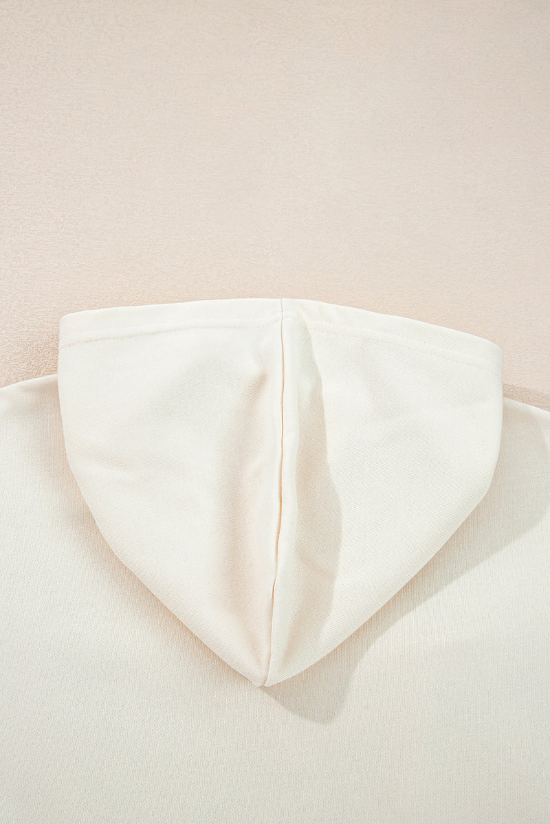 Solid Color Cute Bow Detail Loose Hoodie