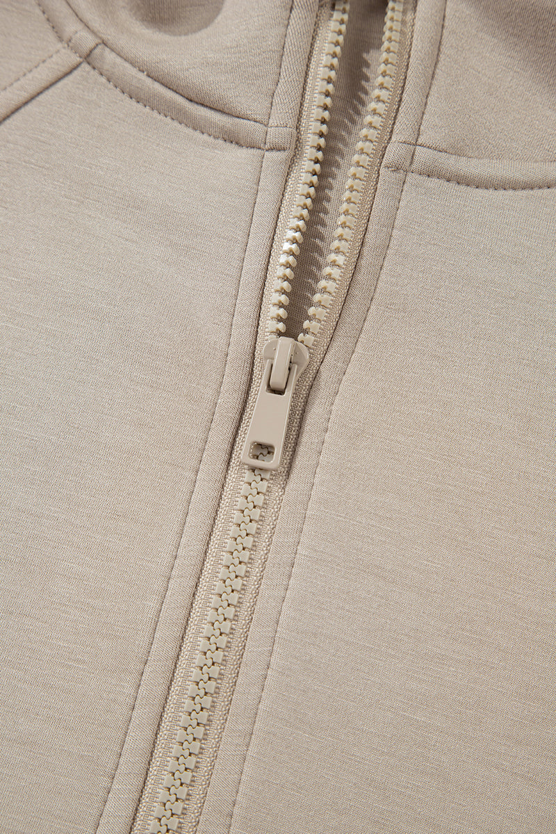 Half Zip Thumbhole Sleeve Hoodie Active Pants 2pcs Outfit