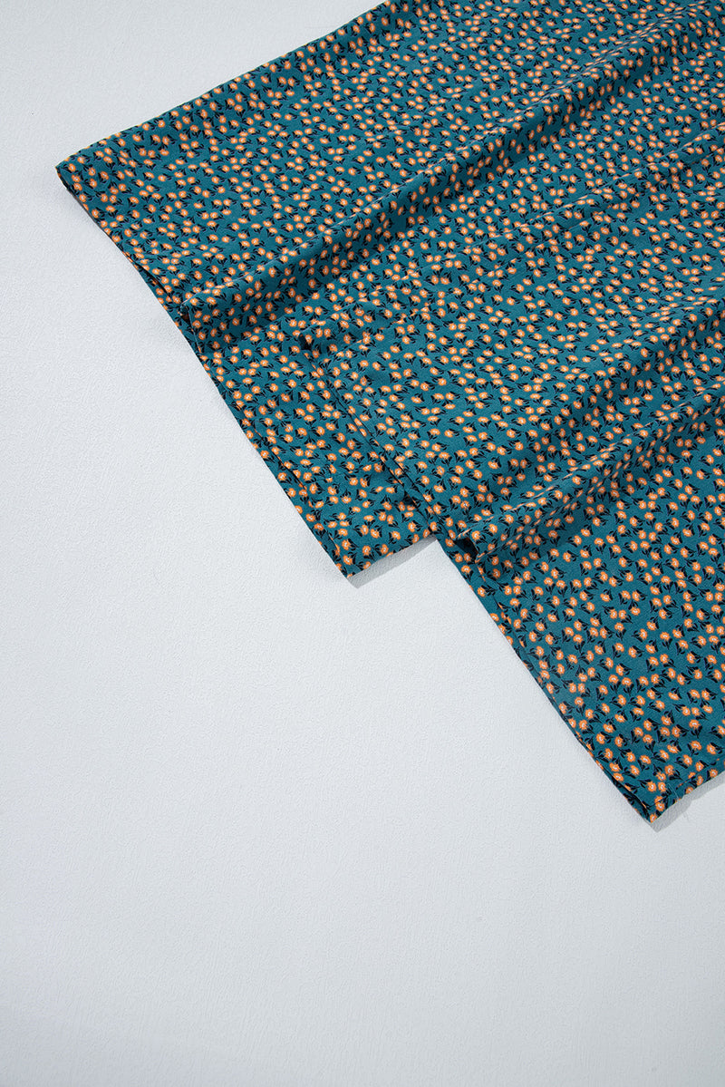 Floral Print Smocked High Waist Square Neck Jumpsuit