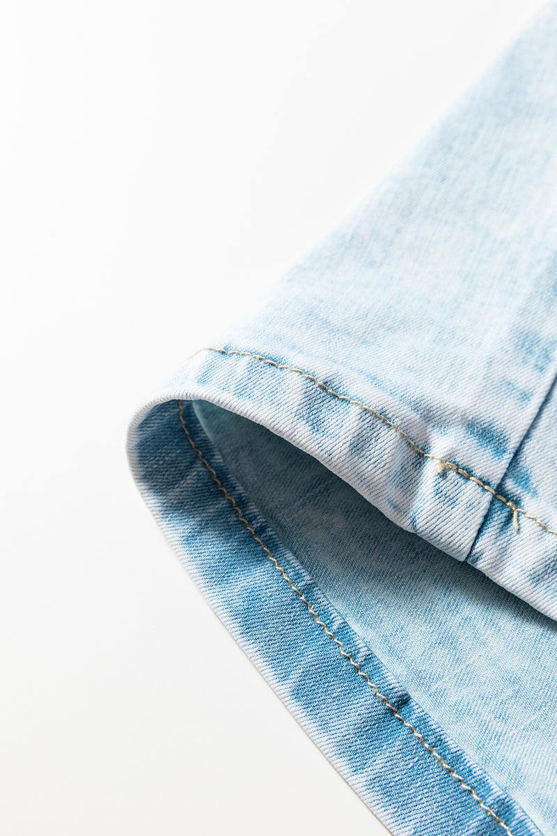 Exposed Stitch Detail Drawstring Barrel Jeans