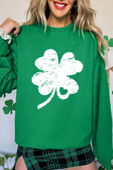 St. Patricks Lucky Clover Graphic Sweatshirt
