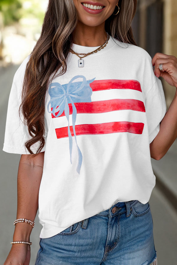 Loose Flag Bow Graphic Crewneck Tee