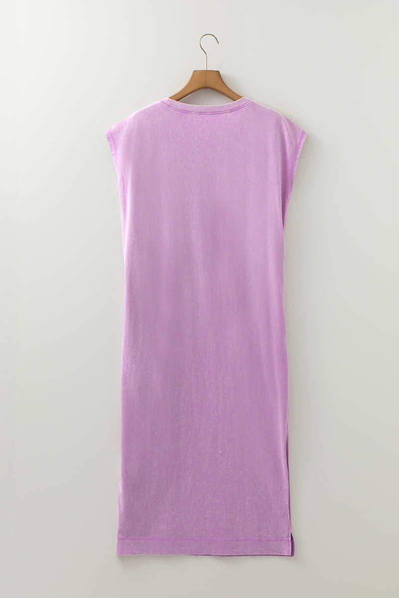 Style in Comfort Mineral Wash Pocketed T-shirt Long Dress