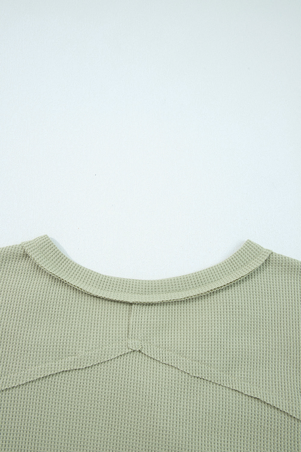 Exposed Seam Waffle Striped Patchwork Baggy Pullover