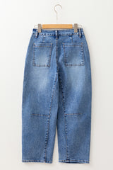 High Waist Straight Leg Ankle Jeans