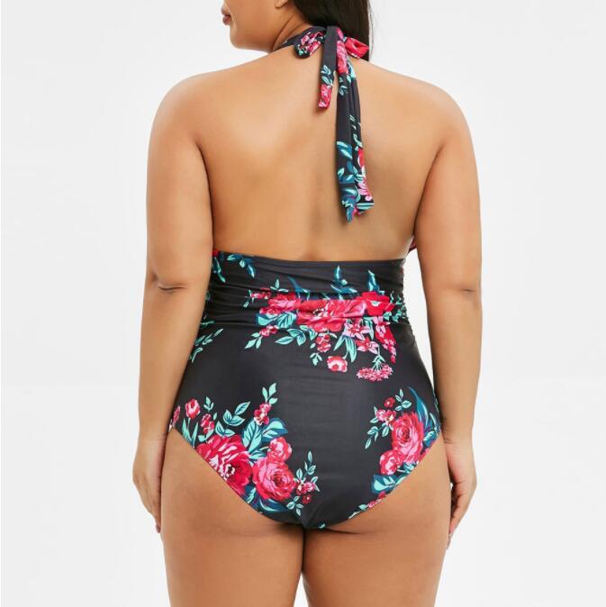 Floral Plus Size Printed one-piece swimsuit
