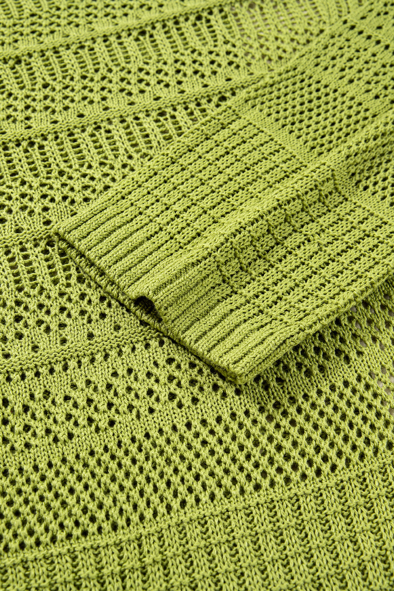 Oversize Crochet Knit Open Cardigan