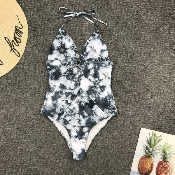 Ladies Tie dye One Piece Swimsuit