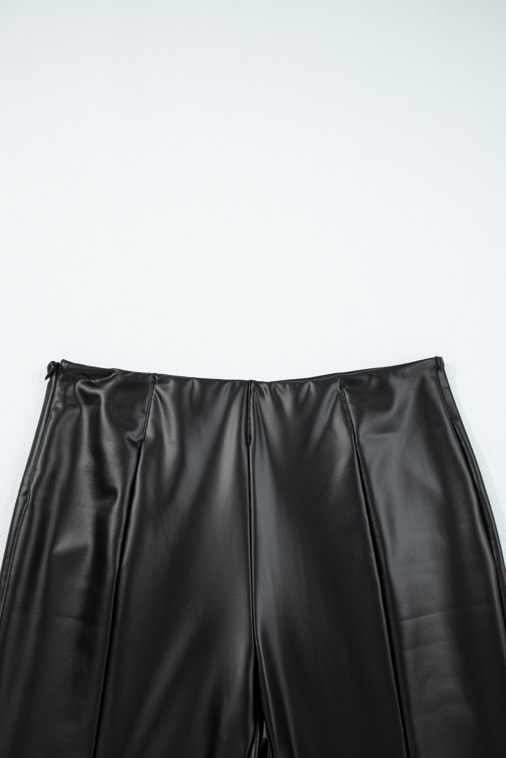 Faux Leather Seamed Leg High Waist Leggings