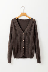Solid Open Knit Drop Shoulder Sweater Cardigan