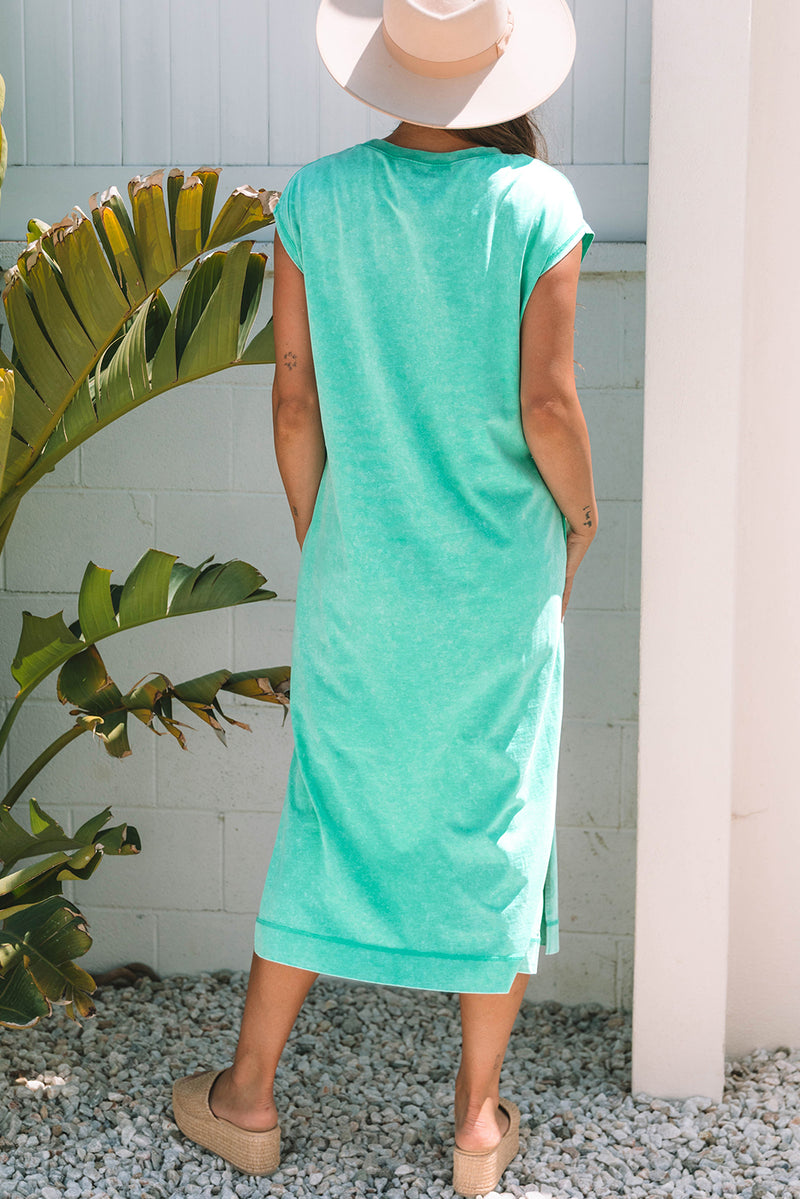 Style in Comfort Mineral Wash Pocketed T-shirt Long Dress
