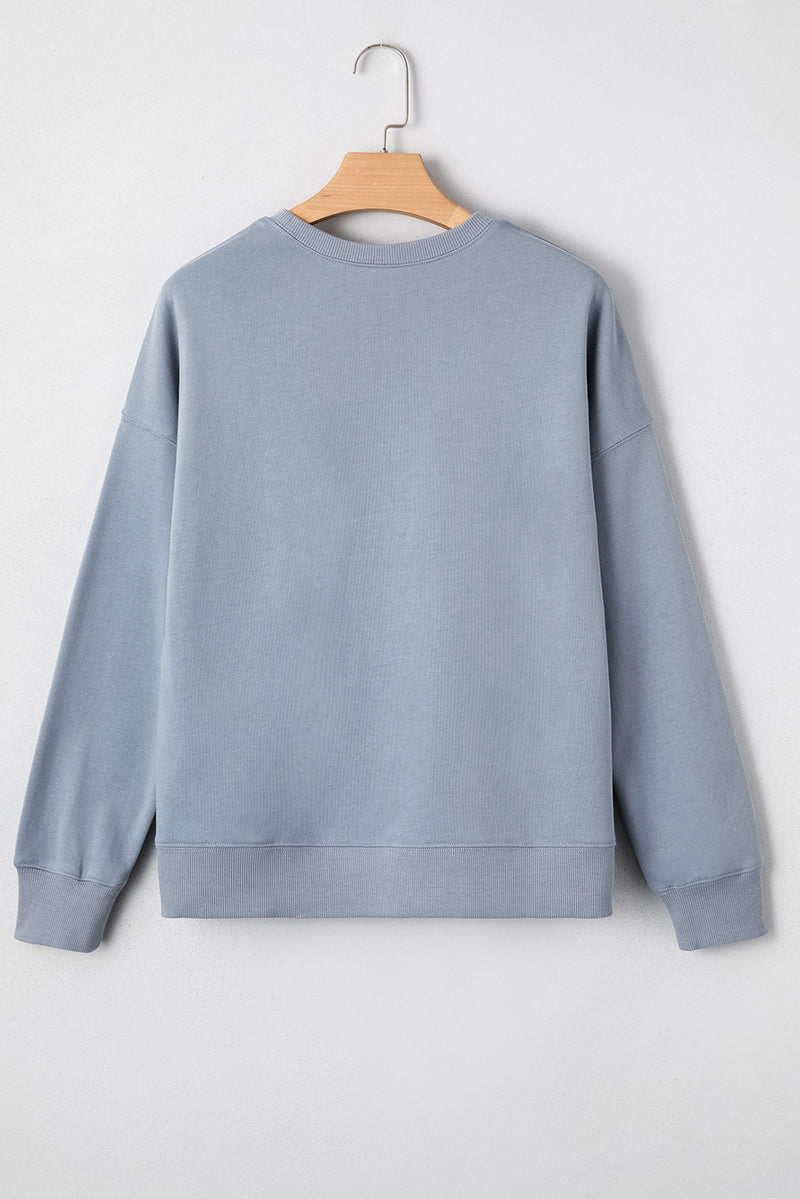 Sleet GAME DAY Checkered Letter Graphic Oversize Sweatshirt