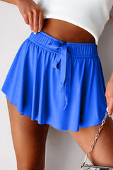 Drawstring High Waist Lined Tennis Skorts
