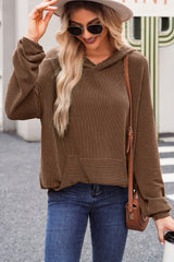 Twisted Rib Texture Solid Hoodie