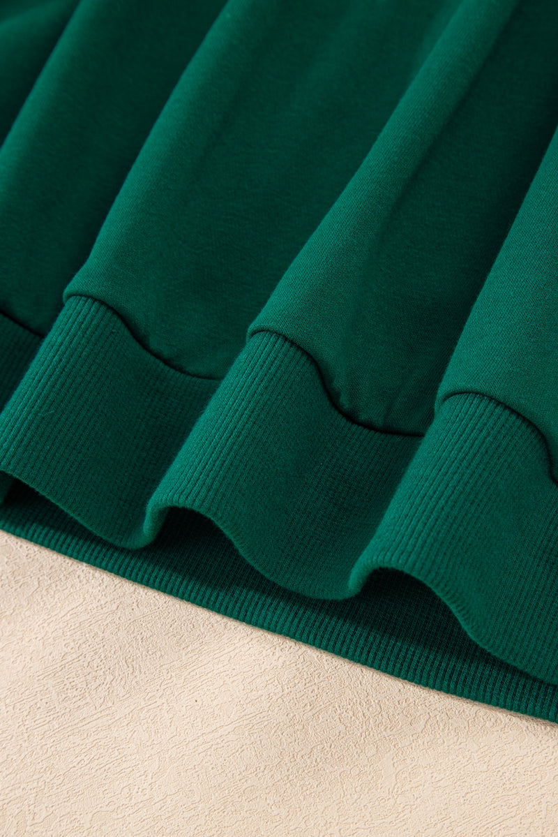 Varsity Stripe Detail Drop Shoulder Pullover Mini Skirt Set