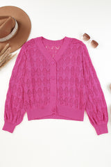 Lightweight Buttoned Front Crochet Cardigan