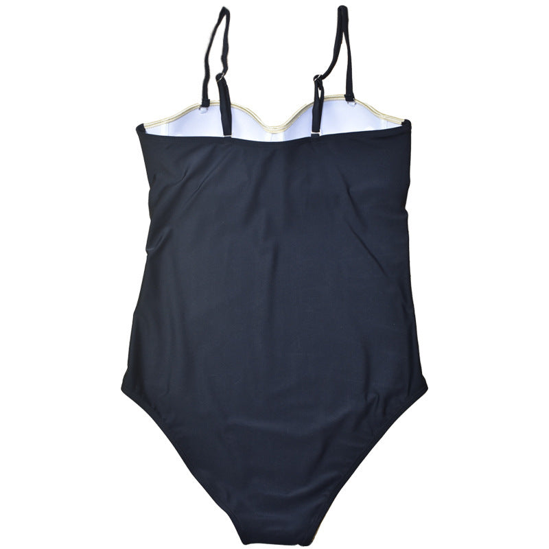 Sweetheart Mesh Panel One-Piece Swimsuit with Adjustable Straps
