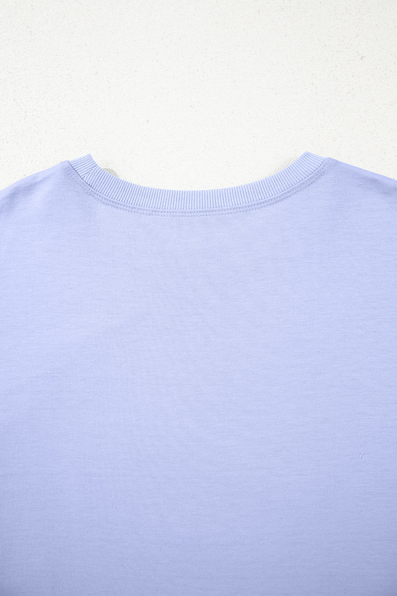 Floral Patched Half Sleeve Tunic Top