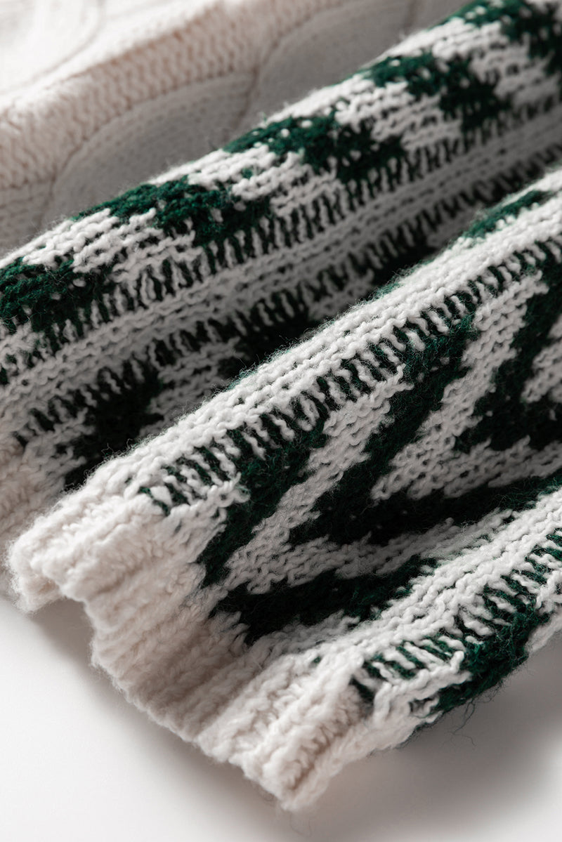 Color Block Patchwork Knotted Back Loose Fit Sweater