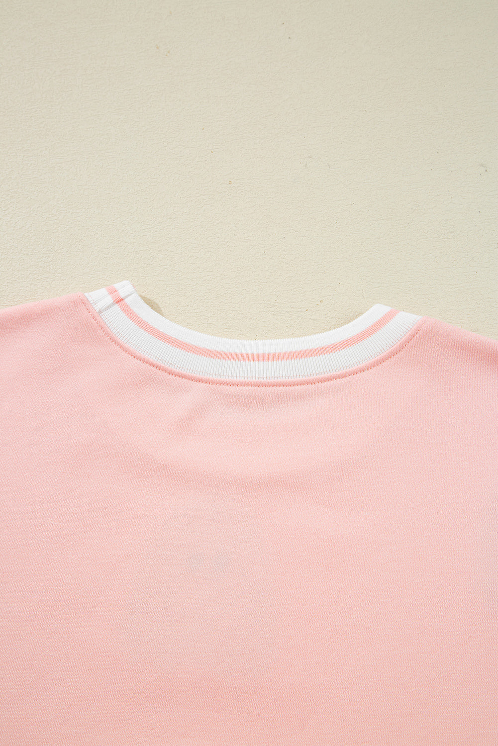 Halloween Terry Ghost Striped Trim Loose Sweatshirt