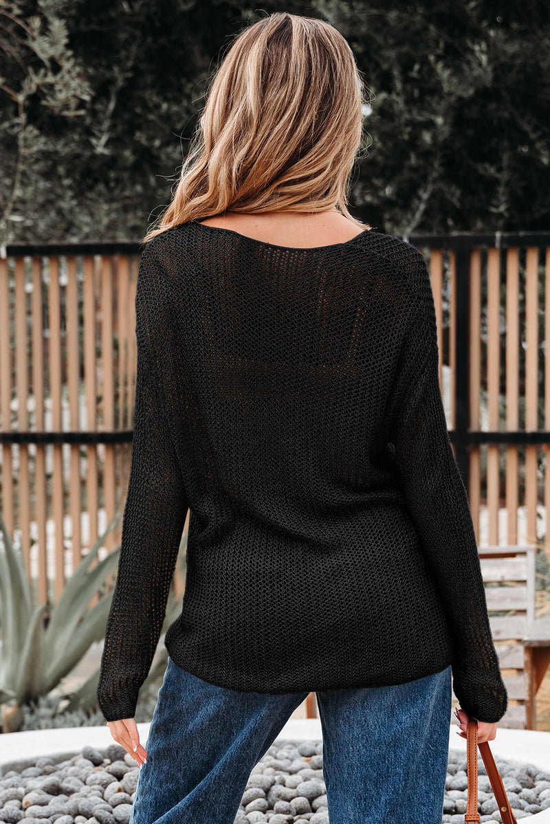 Crochet Hollow-out Jumper Top Sweater