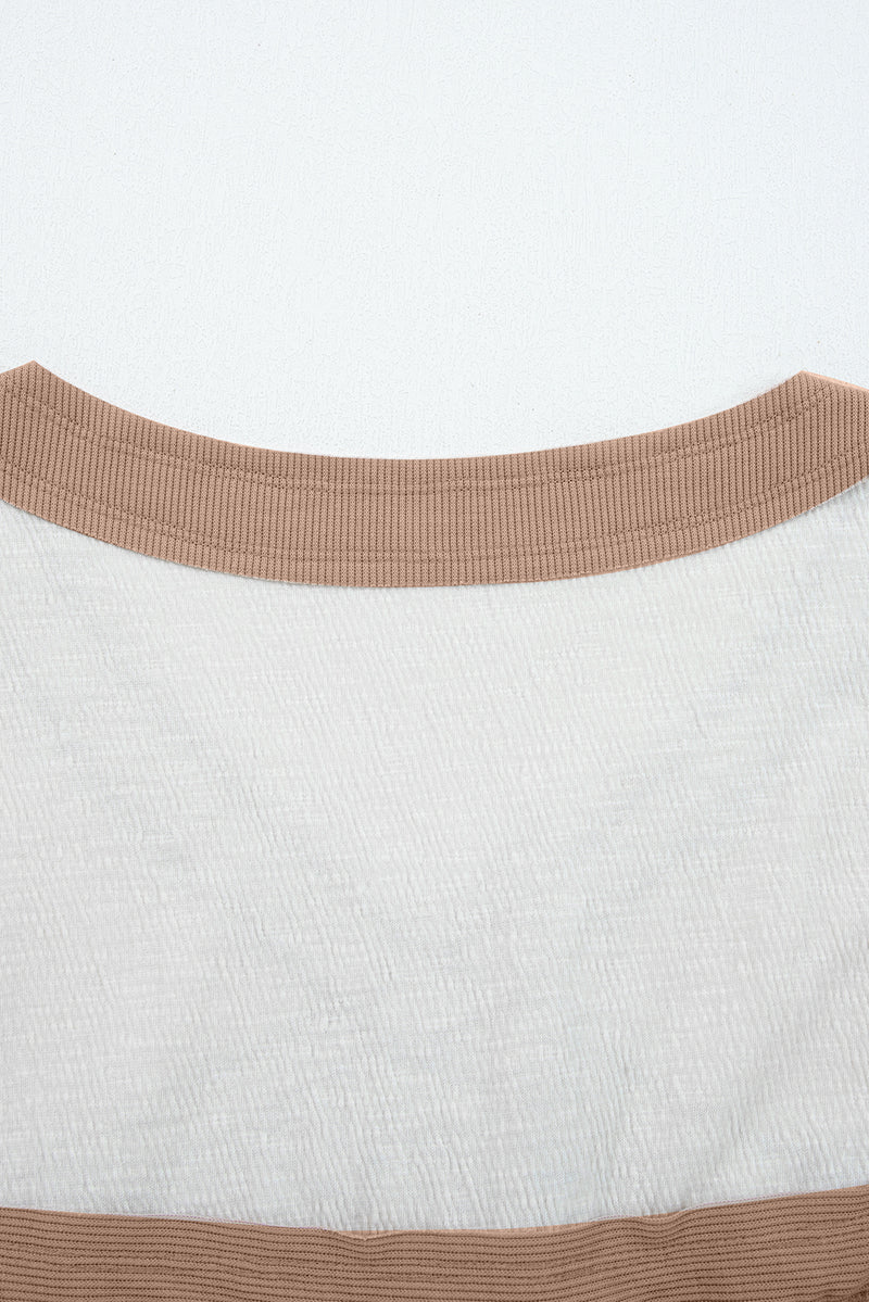 Multicolor Floral Printed Contrast Patchwork Long Sleeve Top