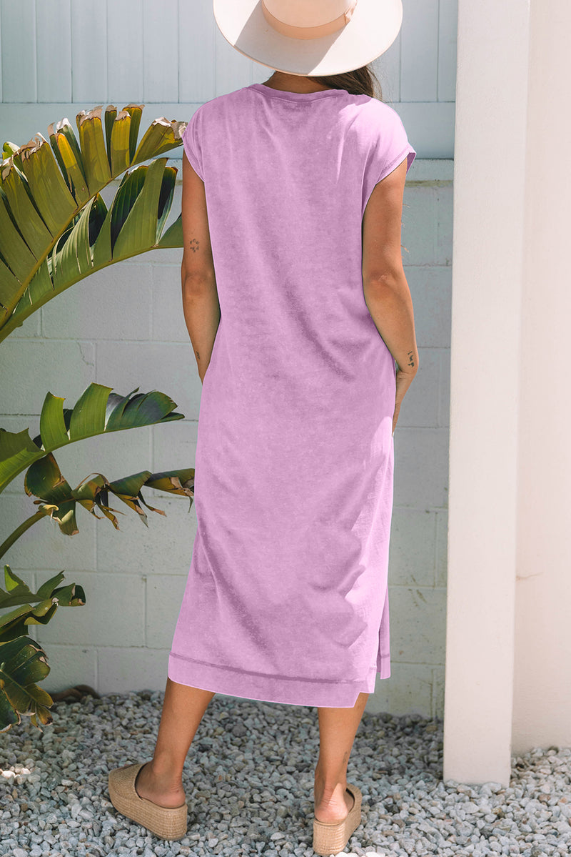 Style in Comfort Mineral Wash Pocketed T-shirt Long Dress