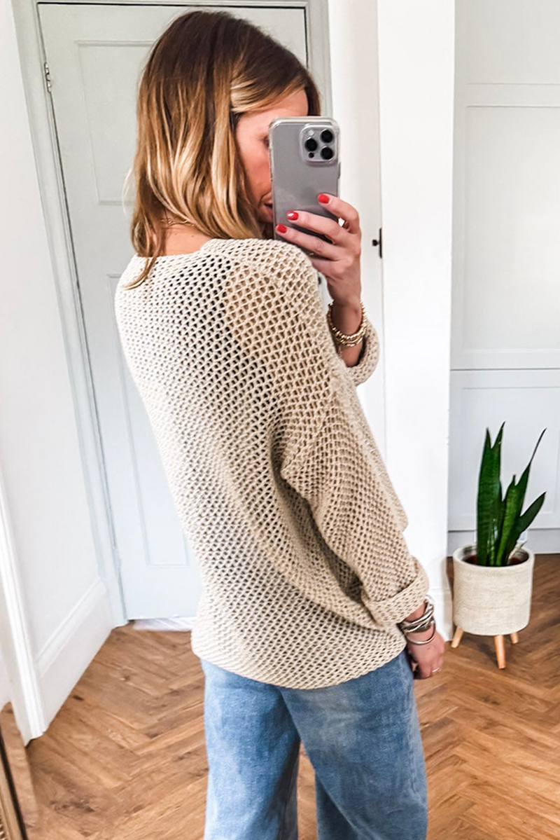 Crochet Hollow-out Jumper Top Sweater